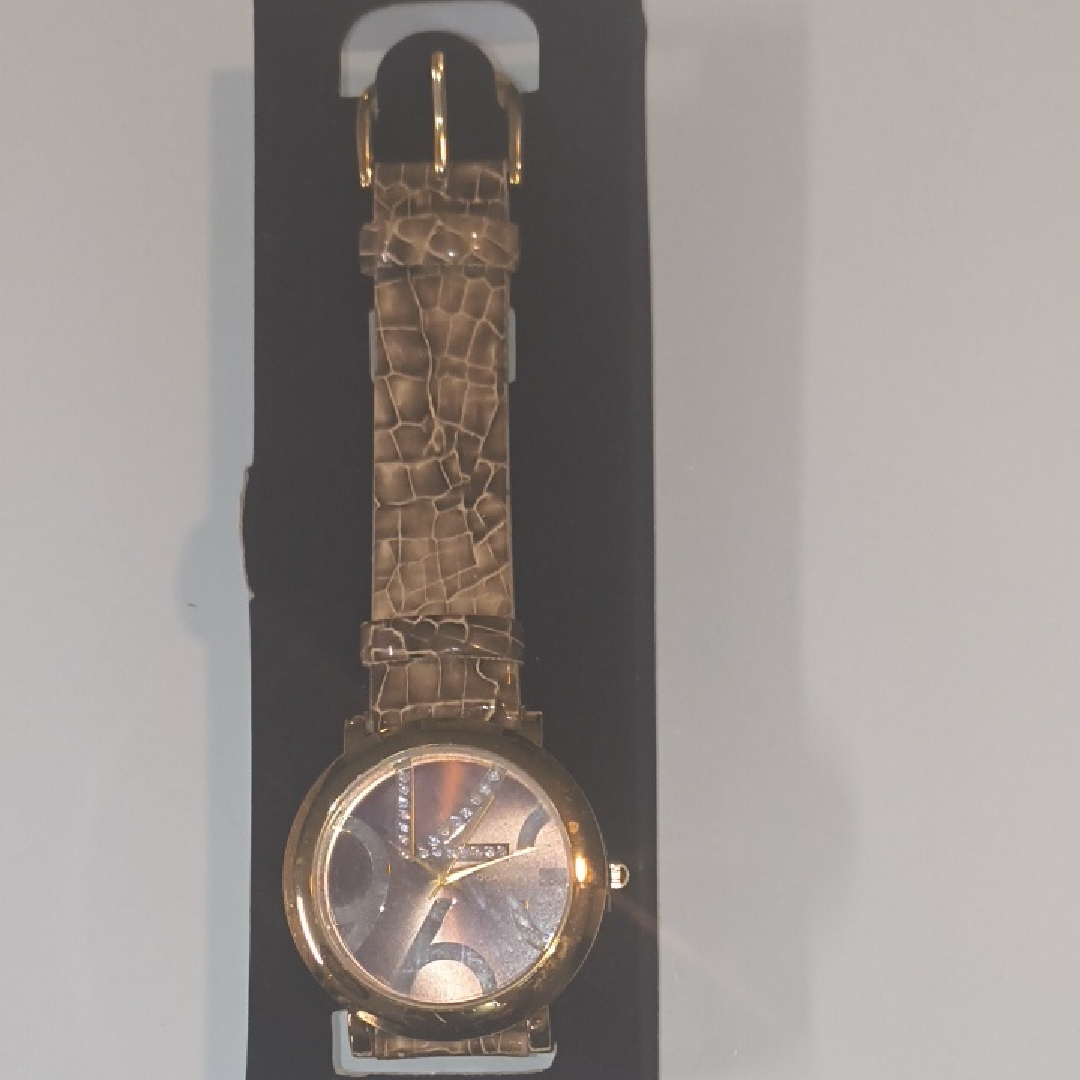 Gold And Brown Crocodile Pattern Watch Gold And Brown Crocodile Pattern Watch